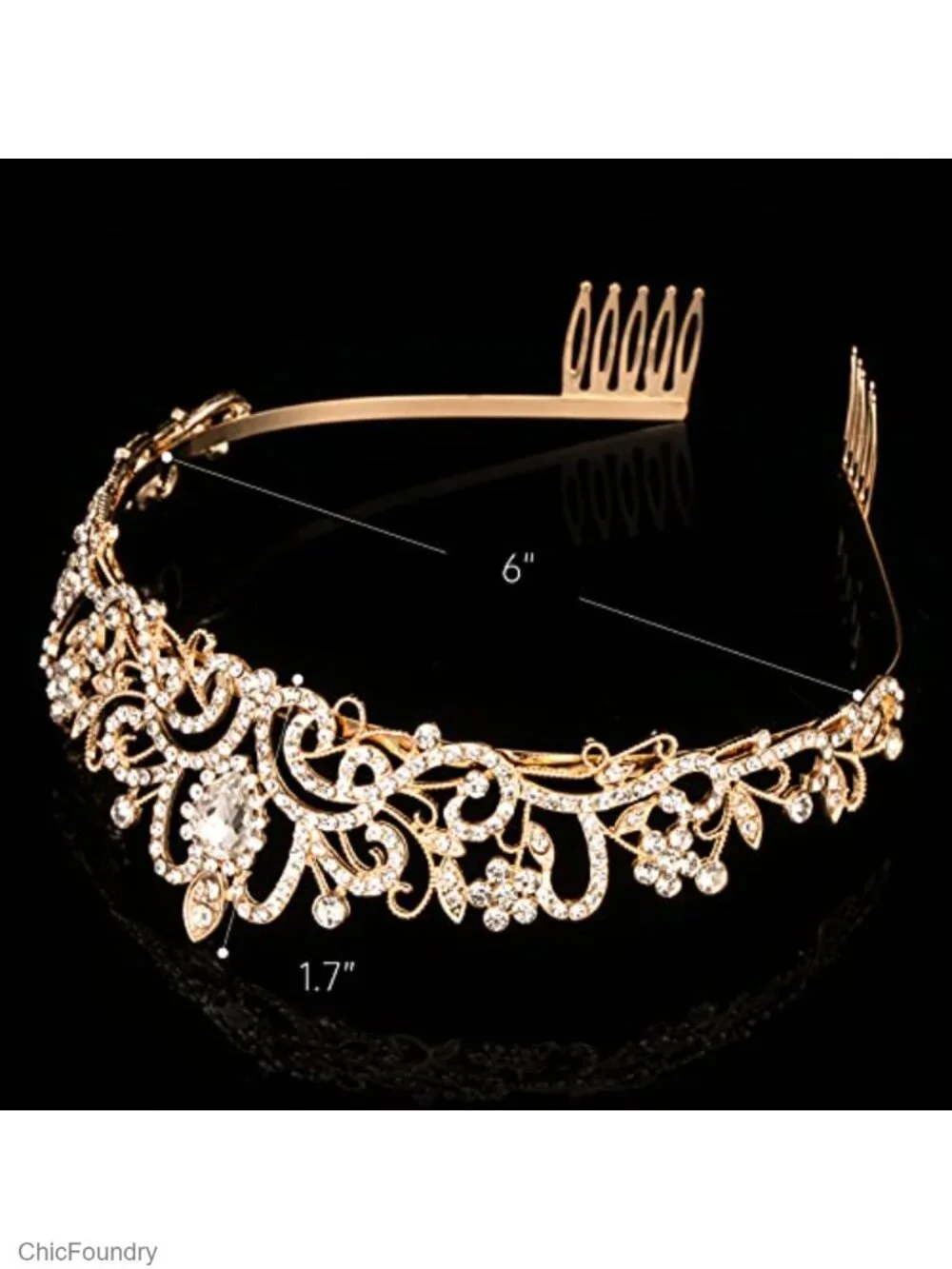 Crystal Tiara Crown for Women Girls Princess Elegant Headpiece with Combs